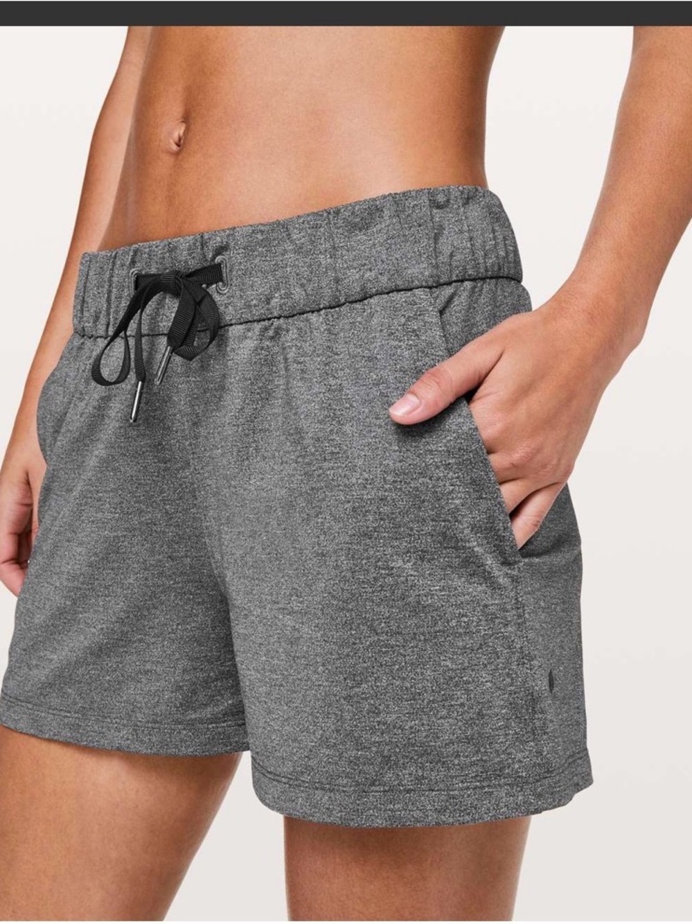 Lululemon On The Fly Short *2.5"
Heathered Black size 12